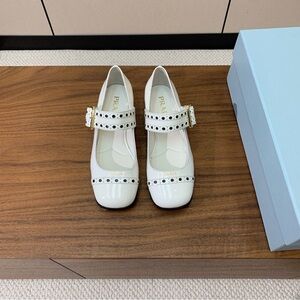 Prada White Studded Mary Jane Heels